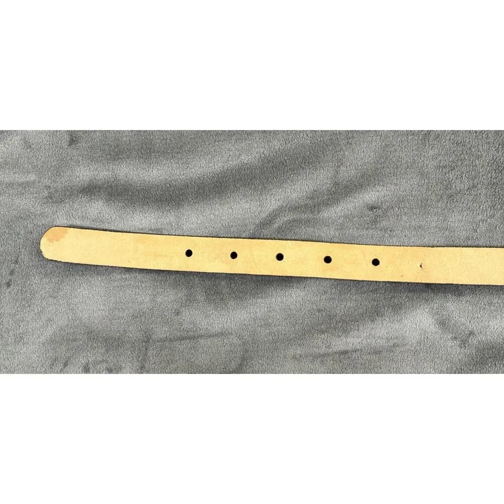 YSL Yves Saint Laurent Brown Skinny Pebble Box Grain Cowhide Belt Sz. 38/95